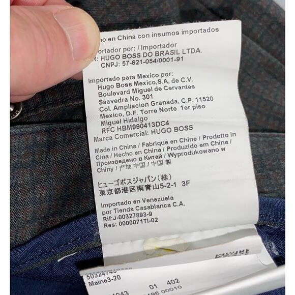 Hugo Boss Maine3-20 Stretch 5-Pocket Jean Style Pants. Micro-Check, 38X29. GUC! - Picture 9 of 12